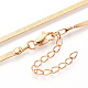 Brass Flat Snake Chain Necklaces for Women Men(NJEW-N054-03G)-2