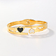 Natural Shell Heart Hinged Cuff Bangle(DD3950)-1