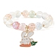 2Pcs 2 Style Easter Theme Glass & Shell Pearl Beaded Stretch Bracelets Set(BJEW-TA00304)-2