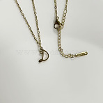 304 Stainless Steel Letter Pendant Necklaces, Golden, Lead Free & Nickel Free & Cadmium Free, Letter D, 20.08~20.28 inch(51~51.5cm), charm: 11x7.5mm(NJEW-WH0027-04D-G-NR)
