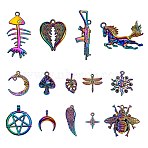 DIY Rainbow Color Pendant Necklace Making Kit, Including Alloy Pendants, Pendants: 14pcs/box(DIY-SZ0007-57)