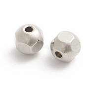 304 Stainless Steel Beads, Faceted, Round , Stainless Steel Color, 6x6x6mm, Hole: 1.5mm(STAS-D174-42A-P)