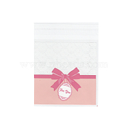 Rectangle OPP Cellophane Bags, Pink, 12.8x9.9cm, Unilateral Thickness: 0.035mm, Inner Measure: 10.1x9.9cm, about 95~100pcs/bag(OPC-I005-07B)