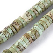 Natural Howlite Beads Strands, Heishi Beads, Dyed & Heated, Flat Round/Disc, Dark Sea Green, 8x3mm, Hole: 1mm, about 122pcs/strand, 15.1 inch(38.5cm)(X-TURQ-L030-04C-02)