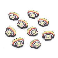 Autumn Theme Handmade Polymer Clay Cabochons, Mushroom, Champagne Yellow, 7~9.5x9~11x1.5~2mm, about 5800pcs/1000g(CLAY-N006-104)