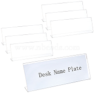 Acrylic Table Sign Holders,  L Shape Place Card Holders, for Wedding, Restaurant, Birthday Party Decorations, Clear, 46x280x101mm(AJEW-WH0033-14B)