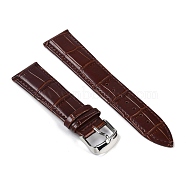 Leather Watch Bands, with 201 Stainless Steel Buckles, Adjustable Watch Bands, Coconut Brown, 8.9~12.4x2.2~2.3x0.5cm, 2pcs/set(FIND-Z060-01F-03)