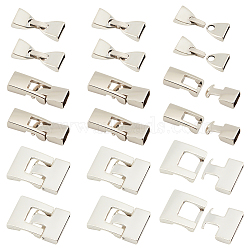 Elite 18 Sets 3 Style Tibetan Style Alloy Snap Lock Clasps, Antique Silver, 28~34x12~22.5x4~7mm, Hole: 4~19.5x2~9.5mm, 6sets/style(FIND-PH0008-27)
