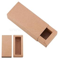 Kraft Paper Folding Box, Drawer Box, Rectangle, BurlyWood, 21.2x25cm, Finished Product: 23x13x6cm(CON-WH0010-01E-C)