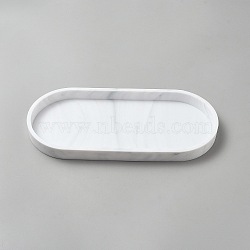 Silicone Storage Tray, Oval, White, 245x110x20mm(AJEW-WH20006-490A)