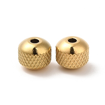 201 Stainless Steel Bead, Round, Real 18K Gold Plated, 8mm, Hole: 2mm
