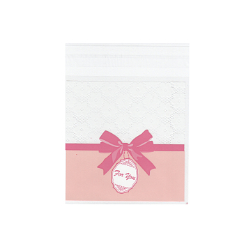 Rectangle OPP Cellophane Bags, Pink, 12.8x9.9cm, Unilateral Thickness: 0.035mm, Inner Measure: 10.1x9.9cm, about 95~100pcs/bag