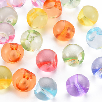 1-Hole Transparent Acrylic Buttons, Round, Mixed Color, 13.5x13mm, Hole: 3mm