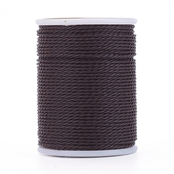 Round Waxed Polyester Cord, Taiwan Waxed Cord, Twisted Cord, Coconut Brown, 1mm, about 12.02 yards(11m)/roll