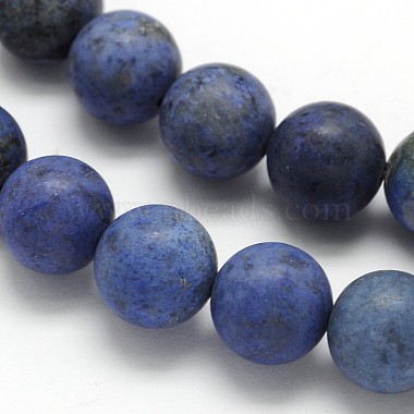 Frosted Round Natural Grade AA Sodalite Beads Strands(G-N0166-68-4mm)-2