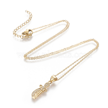 Brass Pendant Necklaces(NJEW-I230-17)-2