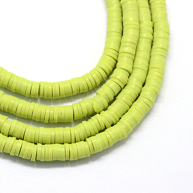 8mm GreenYellow Disc Polymer Clay Beads