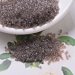 MIYUKI Delica Beads, Cylinder, Japanese Seed Beads, 11/0, (DB0064) Taupe Lined Crystal AB, 1.3x1.6mm, Hole: 0.8mm, about 10000pcs/bag, 50g/bag(SEED-X0054-DB0064)