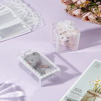 10Pcs Foldable Transparent PVC Boxes, for Craft Candy Packaging Wedding Party Favor Gift Boxes, Rectangle with Bowknot Pattern, Clear, 20.6x12x0.04cm, Box: 6x6x10.5cm(CON-LP0001-06)