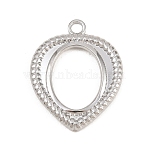 304 Stainless Steel Pendants, Stainless Steel Color, Heart Charm, 29x22.5x2mm, Hole: 3mm(STAS-L313-05D-P)