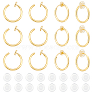 20Pcs 304 Stainless Steel Clip-on Earring Findings, with Comfort Silicone Pads, Golden, 14.5x1.5mm(STAS-UN0055-12)