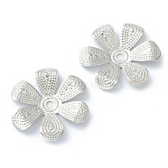304 Stainless Steel Bead Caps, 6-Petal Flower, Stainless Steel Color, 17x16x2mm, Hole: 1.5mm(STAS-B006-10P)