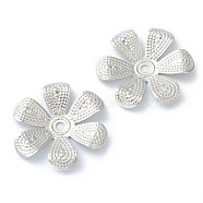 Non-Tarnish 304 Stainless Steel Bead Caps, 6-Petal Flower, Stainless Steel Color, 17x16x2mm, Hole: 1.5mm(STAS-B006-10P)