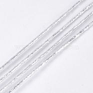 PU Leather Cords, Silver, 2mm, about 109.36 yards(100m)/bundle(LC-S018-01A-02)