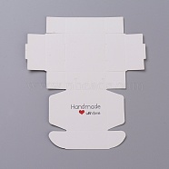 Kraft Paper Gift Box, Wedding Decoration, Folding Boxes, White, 18.5x16x0.05cm, Finished Product: 5.5x5.5x2.5cm(X-CON-L014-E03)