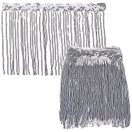 Olycraft Polyester Tassel Lace Trims, with PVC Plastic Paillettes, Gainsboro, 8-1/4 inch(210mm), about 5.00 Yards(4.57m)/Strand, 1strand/bag(OCOR-OC0001-10)