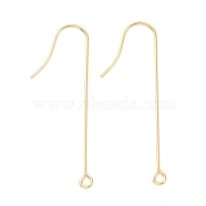 316 Surgical Stainless Steel Earring Hooks, with Horizontal Loops, Golden, 40mm, Hole: 1.8mm, 21 Gauge, Pin: 0.7mm(STAS-E027-02A-G)