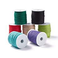 (Defective Closeout Sale: Used), Colored Jute Cord, Jute String, Jute Twine, 3-Ply, for Jewelry Making, Mixed Color, 2mm, about 80~100m/roll(OCOR-XCP0001-33)