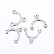 304 Stainless Steel Links, Chandelier Component Links, 3 Loop Connectors, Stainless Steel Color, 8.5x9.5x0.5mm, Hole: 1mm(STAS-H425-05P)