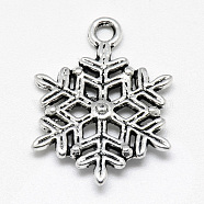 Tibetan Style Alloy Pendants, Snowflake, Cadmium Free & Nickel Free & Lead Free, Antique Silver, 22.5x16.5x3mm, Hole: 2mm, about 730pcs/1000g(TIBE-S301-037AS-NR)