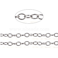 Brass Cable Chains, Unwelded, with Spool, Oval, Cadmium Free & Lead Free, Gunmetal, 4x3x0.6mm, about 301.83 Feet(92m)/roll(CHC024Y-B)