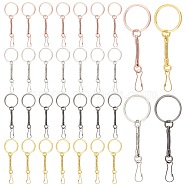 AHADEMAKER 32Pcs 4 Colors Alloy Keychains, Snake Chain Keychain, with Iron Findings, USB Flash Drive Buckle, Mixed Color, 7.6~7.9cm, 8pcs/color(KEYC-GA0001-10)