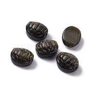 Natural Golden Sheen Obsidian Beads, Oval with Turtle Shell Shape, 19x16x8mm, Hole: 1.8mm(G-B019-01B)