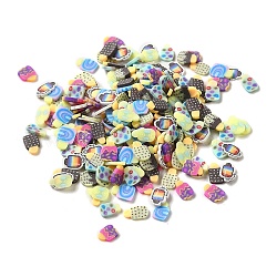 Handmade Polymer Clay Beads, Mixed Shape, Mixed Color, 5~6x3~5.5x0.8~1mm(CLAY-B004-02)
