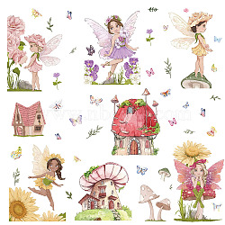 8 Sheets 8 Styles PVC Waterproof Wall Stickers, Self-Adhesive Decals, for Window or Stairway Home Decoration, Rectangle, Fairy Pattern, 200x145mm, about 1 sheets/style(DIY-WH0345-037)