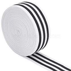 BENECREAT Flat Elastic Rubber Cord/Band, Webbing Garment Sewing Accessories, Black & White, 40mm(OCOR-BC0001-34)