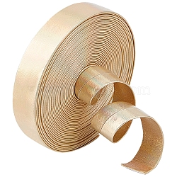 4.6~5M Laser Flat Imitation Leather Cord, Rainbow Color Cord for Clothes Decor, Gold, 15x0.8mm, about 4.6~5m/Roll(LC-GF0001-06C-01)