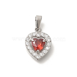 304 Stainless Steel Micro Pave Cubic Zirconia Pendants, Heart, 12.5x9.5x3.5mm, Hole: 4.5x2.5mm(STAS-H228-03P-08)