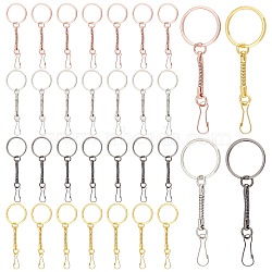 AHADEMAKER 32Pcs 4 Colors Alloy Keychains, Snake Chain Keychain, with Iron Findings, USB Flash Drive Buckle, Mixed Color, 7.6~7.9cm, 8pcs/color(KEYC-GA0001-10)