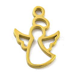 Laser Cut 304 Stainless Steel Charms, Angel Charms, Golden, 11x8x1mm, Hole: 1.2mm(STAS-G323-04G)