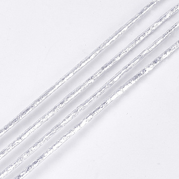 PU Leather Cords, Silver, 2mm, about 109.36 yards(100m)/bundle