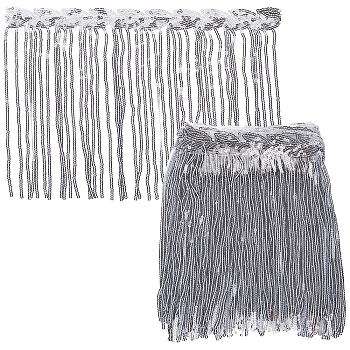 Olycraft Polyester Tassel Lace Trims, with PVC Plastic Paillettes, Gainsboro, 8-1/4 inch(210mm), about 5.00 Yards(4.57m)/Strand, 1strand/bag