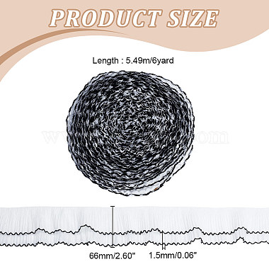 6 Yards 2-Layer Polyester Pleated Ribbon(OCOR-FG0002-03B)-2