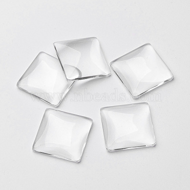 20mm Clear Square Glass Cabochons