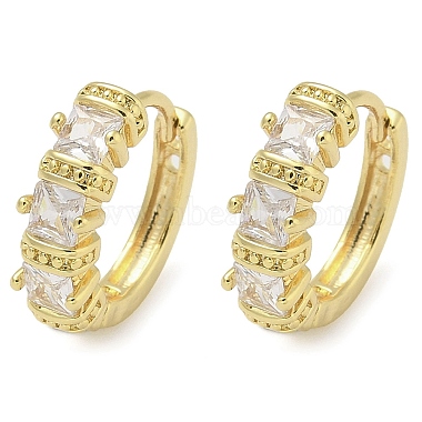 Brass Micro Pave Clear Cubic Zirconia Hoop Earrings(EJEW-C122-02G)-4