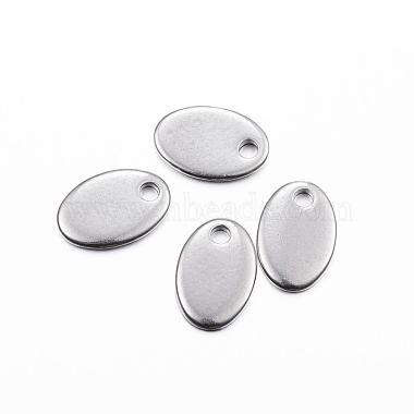 Stainless Steel Color Oval Stainless Steel Charms